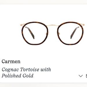Warby Parker Carmen Tortoise and Gold Glasses